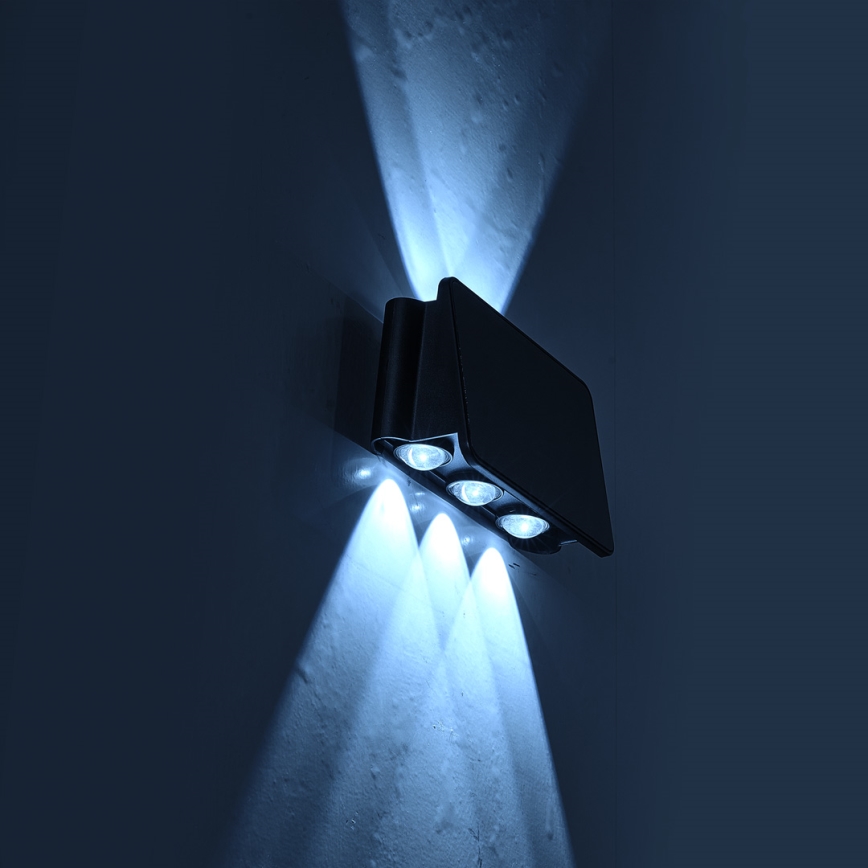 Aplique LED solar ALF LED/4W/1200 mAh 6000K IP54 negro
