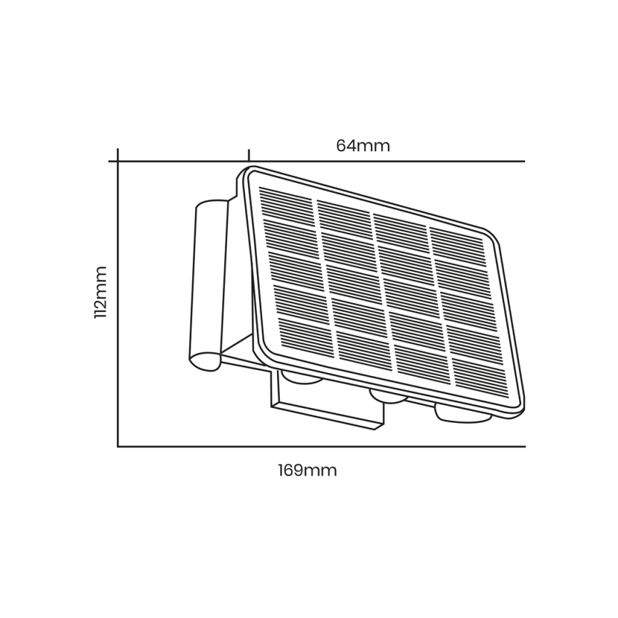 Aplique LED solar ALF LED/4W/1200 mAh 6000K IP54 negro
