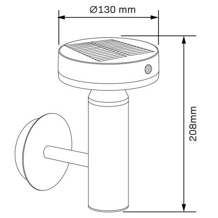 Aplique LED solar con sensor GWINEA LED/4,5W/3,7V 2000 mAh IP44 negro