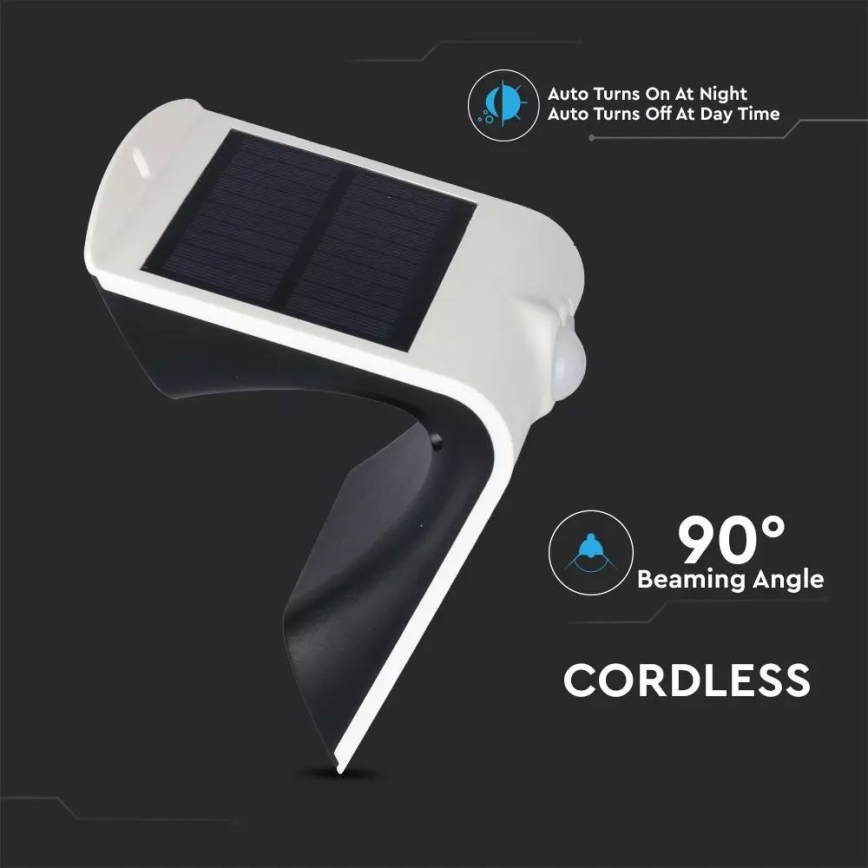 Aplique LED solar con sensor LED/1.5W/3,7V IP65 1200 mAh