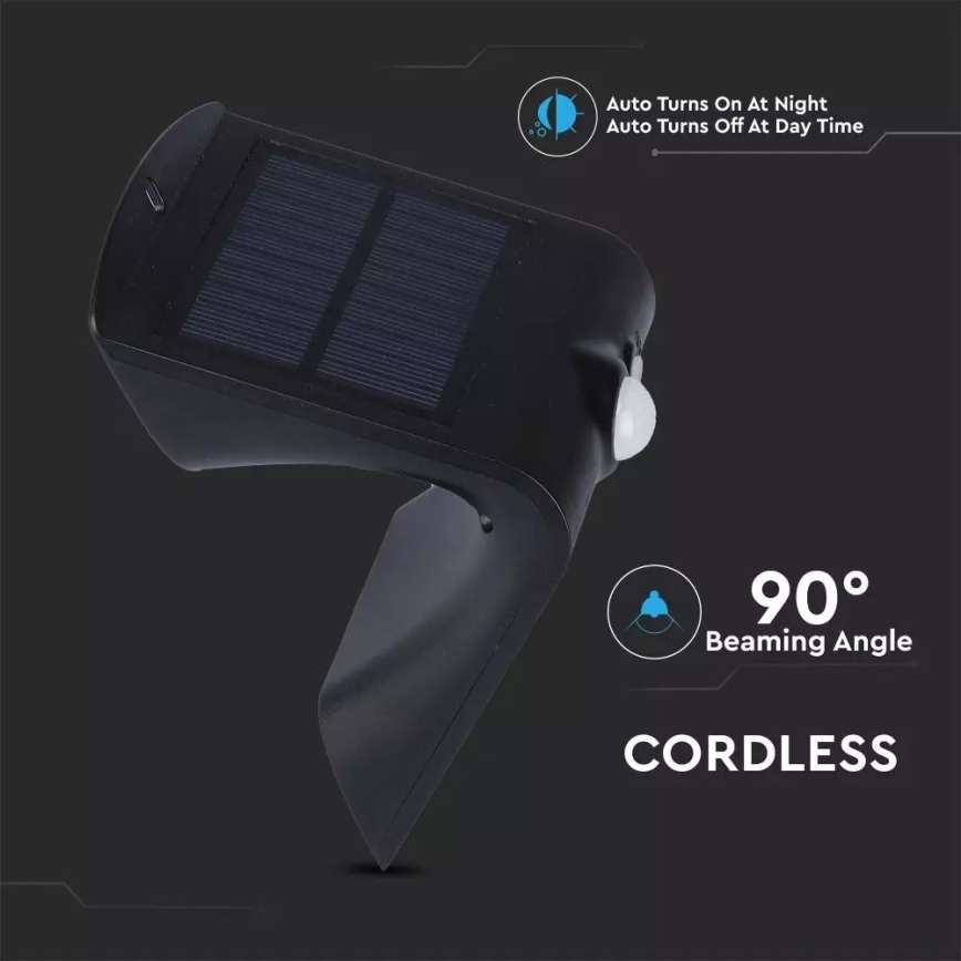Aplique LED solar con sensor LED/1.5W/3,7V IP65 1200 mAh