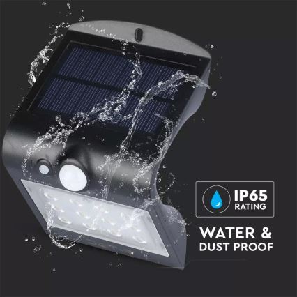 Aplique LED solar con sensor LED/1.5W/3,7V IP65 1200 mAh