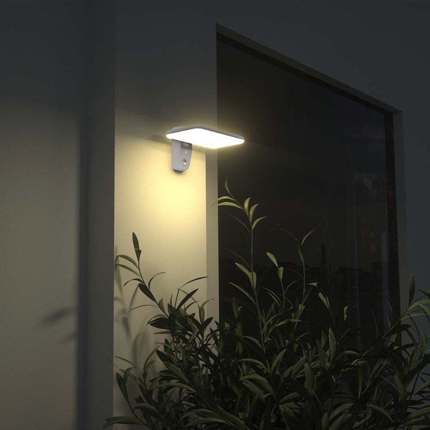 Aplique LED solar con sensor LED/15W/3,2V 4000K/6000K IP65 6000 mAh blanco