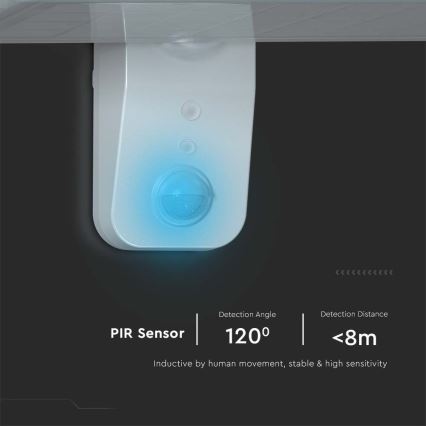 Aplique LED solar con sensor LED/15W/3,2V 4000K/6000K IP65 6000 mAh blanco