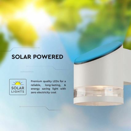 Aplique LED solar con sensor LED/1W/3,7V IP54 3000K 1200 mAh blanco