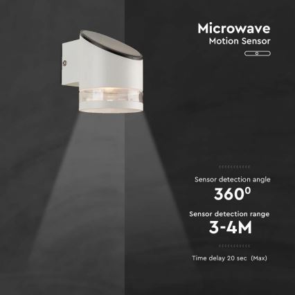 Aplique LED solar con sensor LED/1W/3,7V IP54 3000K 1200 mAh blanco