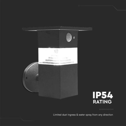 Aplique LED solar con sensor LED/2,5W/3,7V IP54 3000K 2200 mAh