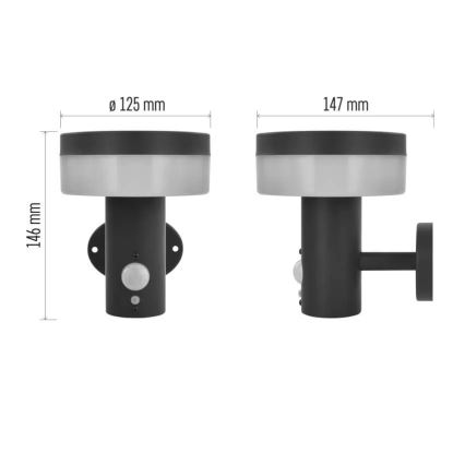 Aplique LED solar con sensor LED/2W/3,7V 1200 mAh IP44