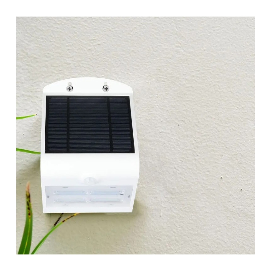 Aplique LED solar con sensor LED/3W/3,7V 3000/4000K IP65 2000 mAh blanco
