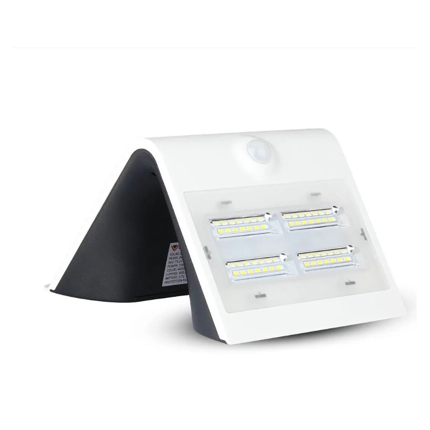 Aplique LED solar con sensor LED/3W/3,7V 3000/4000K IP65 2000 mAh blanco