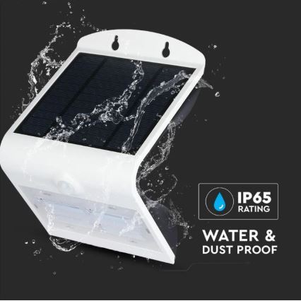 Aplique LED solar con sensor LED/3W/3,7V 3000/4000K IP65 2000 mAh blanco