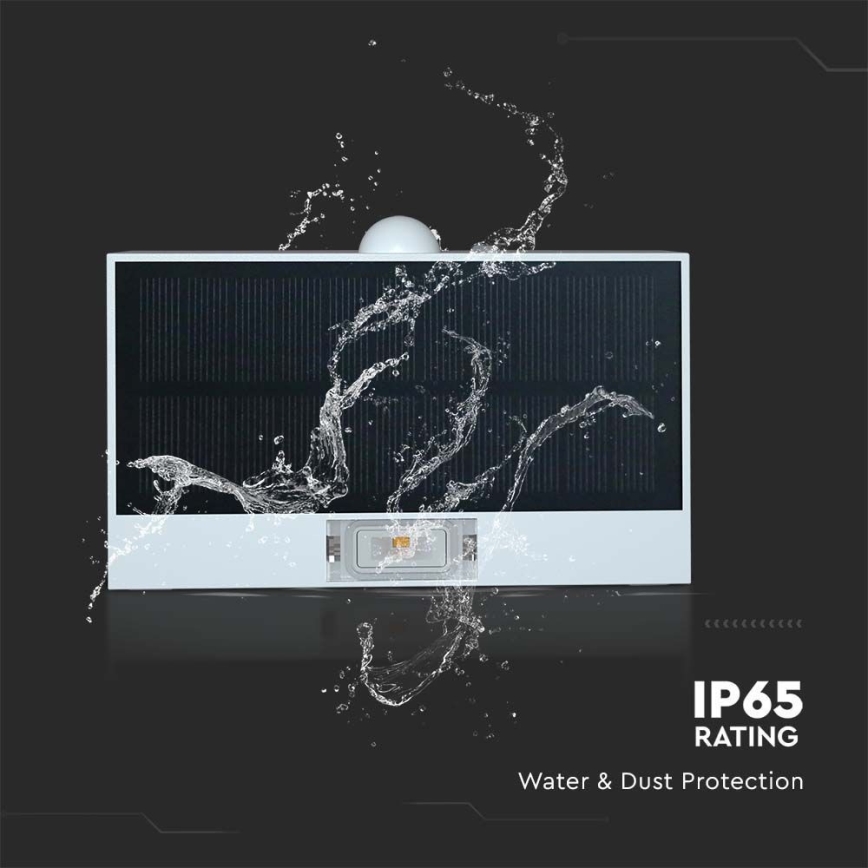 Aplique LED solar con sensor LED/3W/3,7V 3000K/4000K IP65 blanco