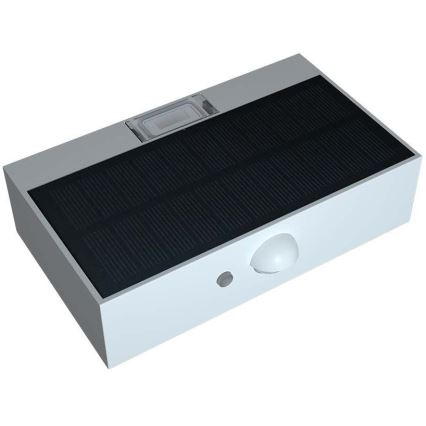 Aplique LED solar con sensor LED/3W/3,7V 3000K/4000K IP65 blanco