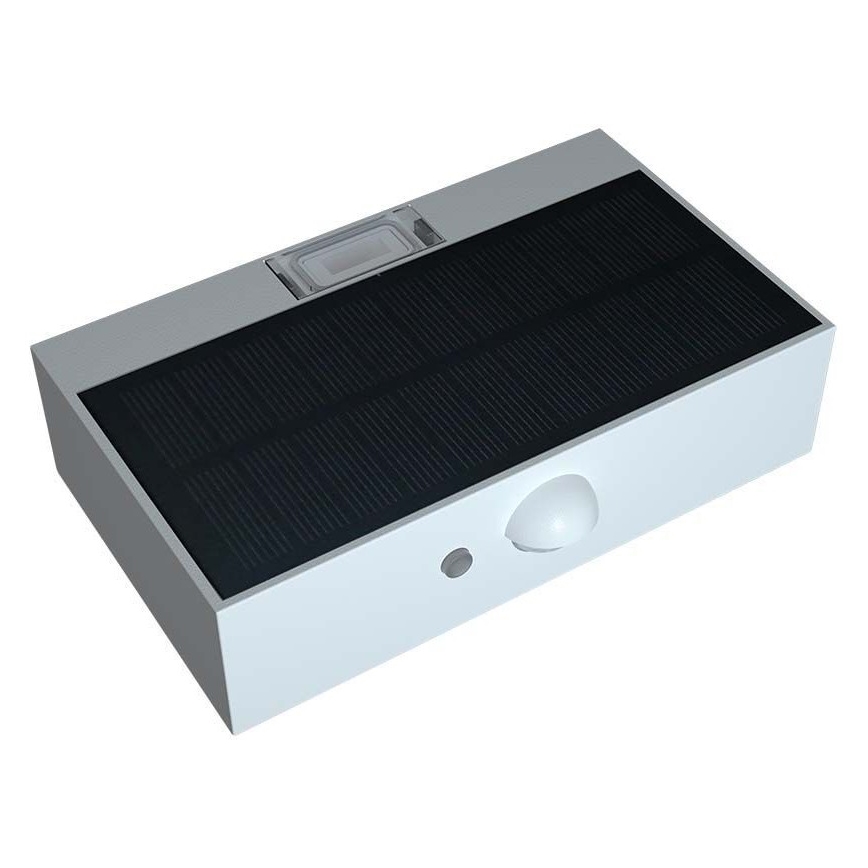 Aplique LED solar con sensor LED/3W/3,7V 3000K/4000K IP65 blanco