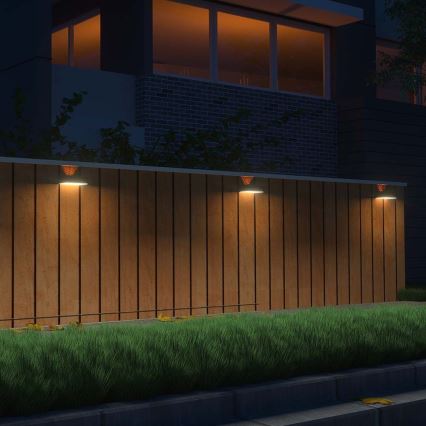Aplique LED solar con sensor LED/3W/3,7V 3000K/4000K IP65 blanco