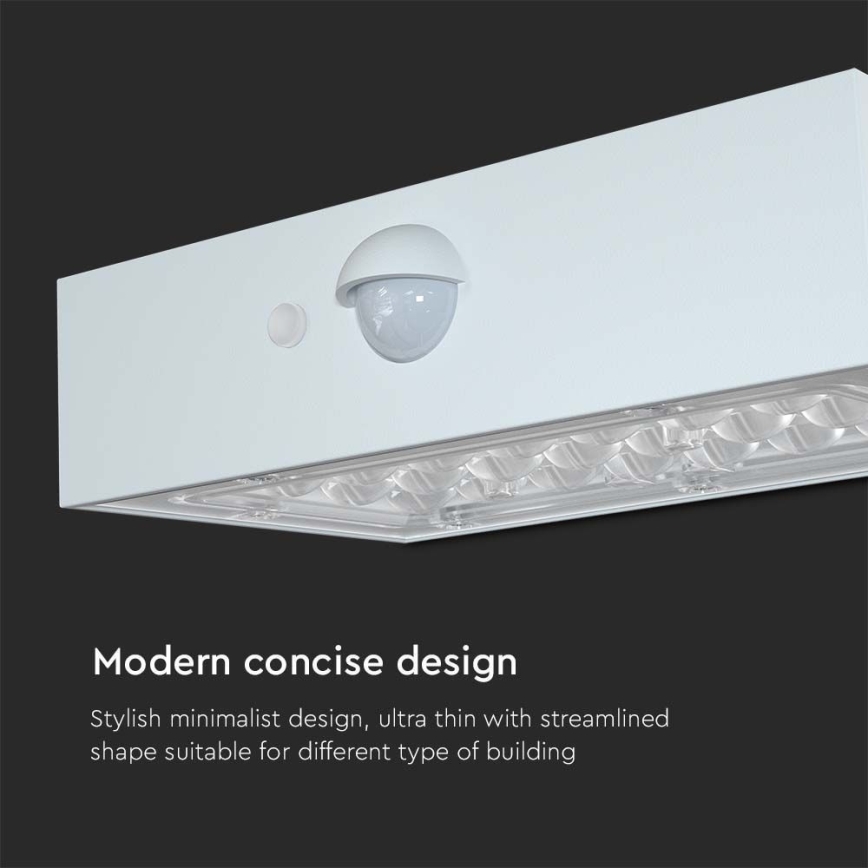 Aplique LED solar con sensor LED/3W/3,7V 3000K/4000K IP65 blanco
