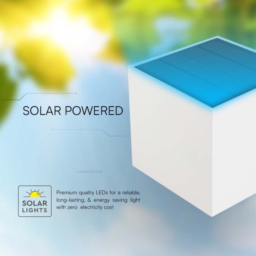 Aplique LED solar con sensor LED/3W/3,7V IP65 4000K 2600 mAh blanco