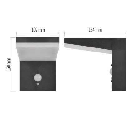 Aplique LED solar con sensor LED/4,4W/3,7V 2200 mAh IP44