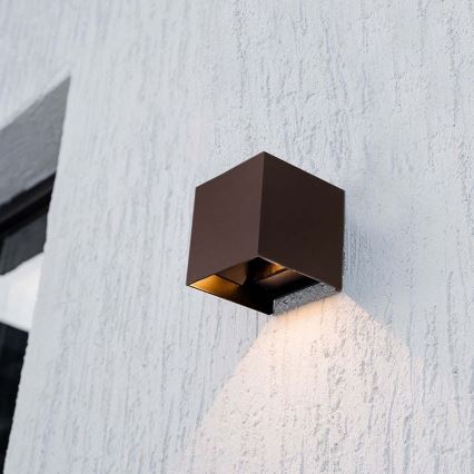 Aplique LED solar con sensor LED/9W/3,7V 3000/4000/5000K 2600 mAh IP65 marrón