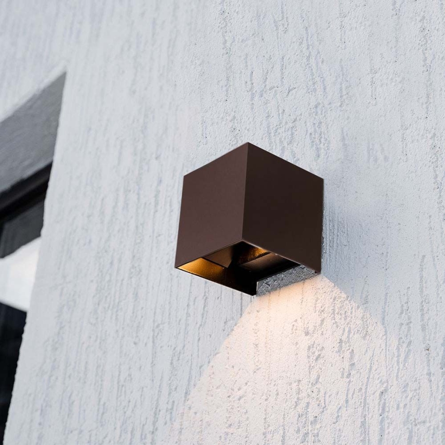 Aplique LED solar con sensor LED/9W/3,7V 3000/4000/5000K 2600 mAh IP65 marrón
