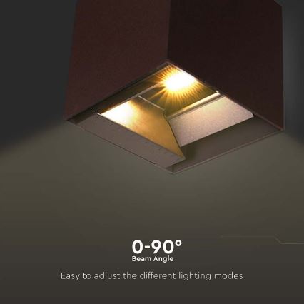 Aplique LED solar con sensor LED/9W/3,7V 3000/4000/5000K 2600 mAh IP65 marrón