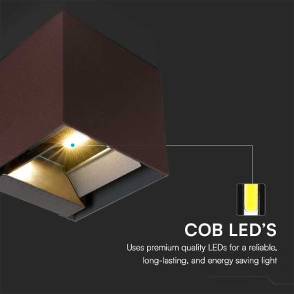 Aplique LED solar con sensor LED/9W/3,7V 3000/4000/5000K 2600 mAh IP65 marrón