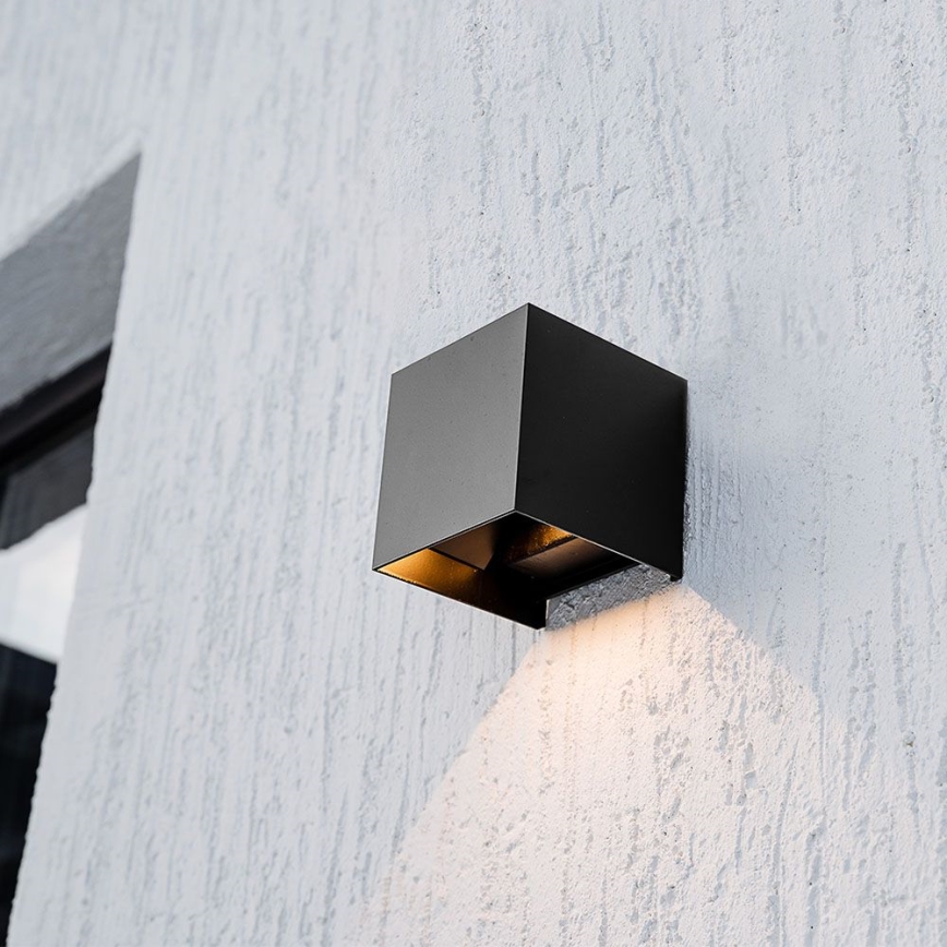 Aplique LED solar con sensor LED/9W/3,7V 3000/4000/5000K 2600 mAh IP65 negro