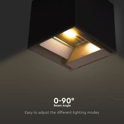 Aplique LED solar con sensor LED/9W/3,7V 3000/4000/5000K 2600 mAh IP65 negro