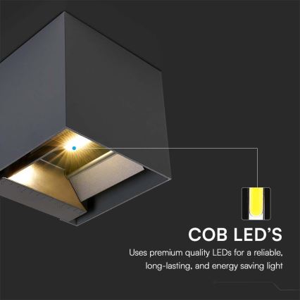 Aplique LED solar con sensor LED/9W/3,7V 3000/4000/5000K 2600 mAh IP65 negro