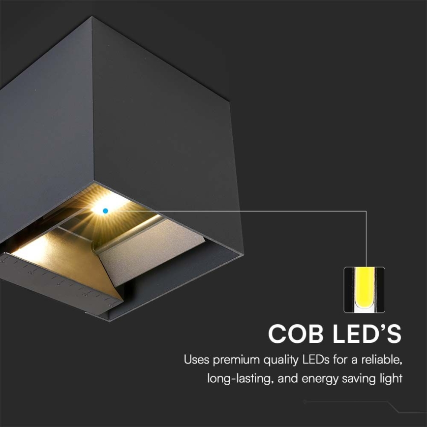 Aplique LED solar con sensor LED/9W/3,7V 3000/4000/5000K 2600 mAh IP65 negro
