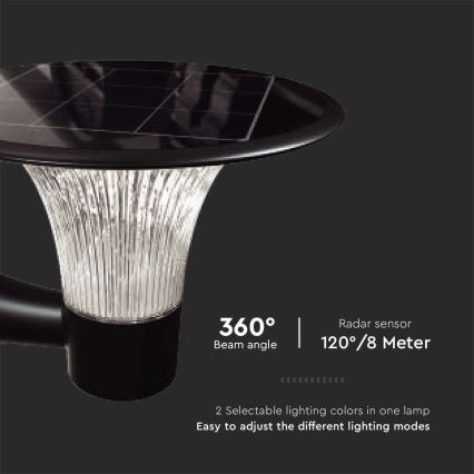 Aplique LED solar con sensor LED/15W/3,2V 4000K/6000K IP65 6000 mAh