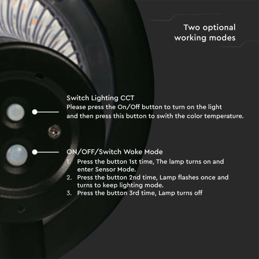 Aplique LED solar con sensor LED/15W/3,2V 4000K/6000K IP65 6000 mAh