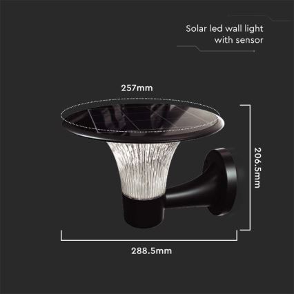 Aplique LED solar con sensor LED/15W/3,2V 4000K/6000K IP65 6000 mAh