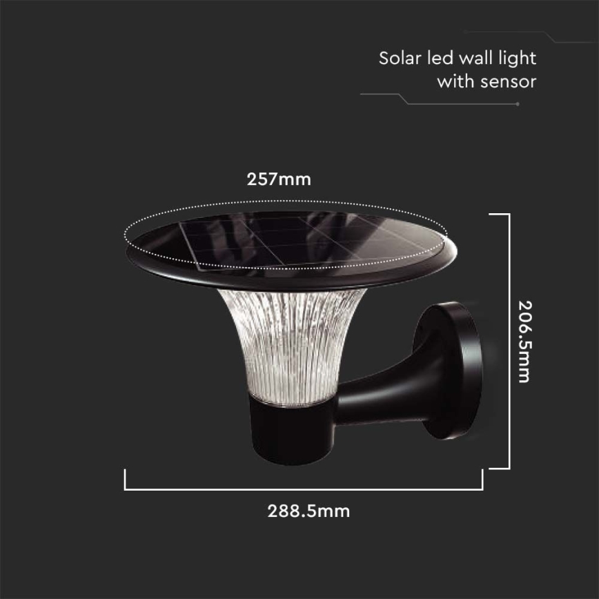 Aplique LED solar con sensor LED/15W/3,2V 4000K/6000K IP65 6000 mAh