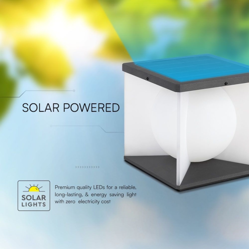 Aplique solar LED regulable LED/3W/3,7V IP65 3000K 2600 mAh + mando a distancia