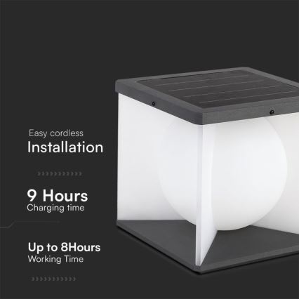 Aplique solar LED regulable LED/3W/3,7V IP65 3000K 2600 mAh + mando a distancia