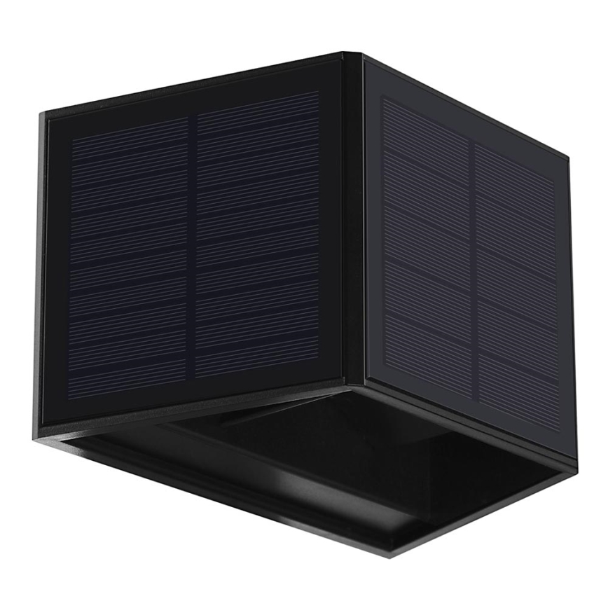 Aplique LED solar WINGS LED/2W/1300 mAh 3,7V 3000K IP54 negro
