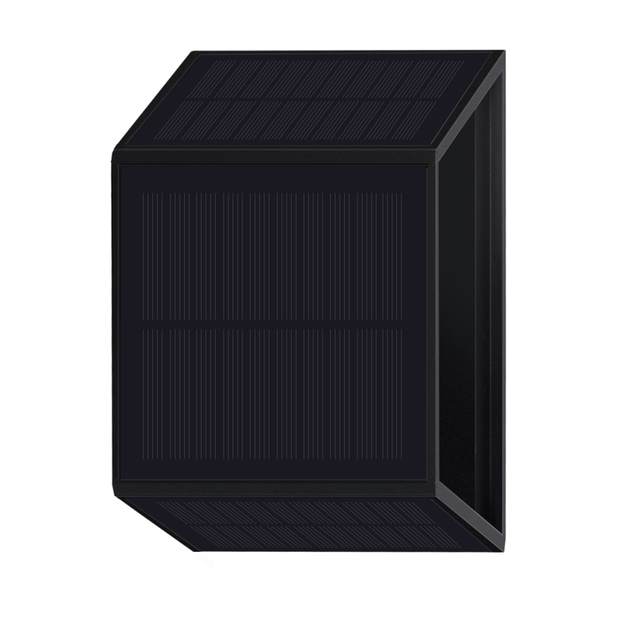 Aplique LED solar WINGS LED/2W/1300 mAh 3,7V 3000K IP54 negro