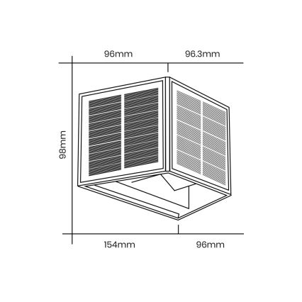 Aplique LED solar WINGS LED/2W/1300 mAh 3,7V 3000K IP54 negro