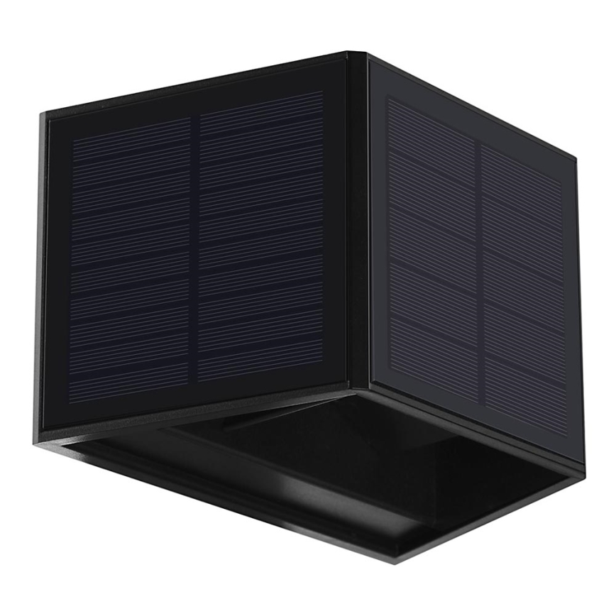 Aplique LED solar WINGS LED/2W/1300 mAh 3,7V 6000K IP54 negro
