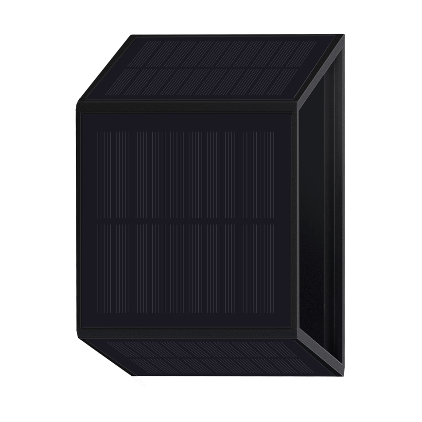 Aplique LED solar WINGS LED/2W/1300 mAh 3,7V 6000K IP54 negro