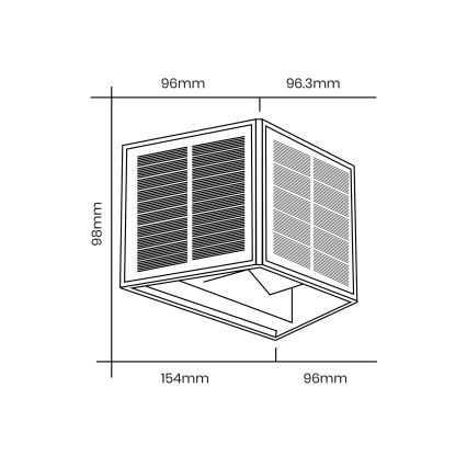 Aplique LED solar WINGS LED/2W/1300 mAh 3,7V 6000K IP54 negro