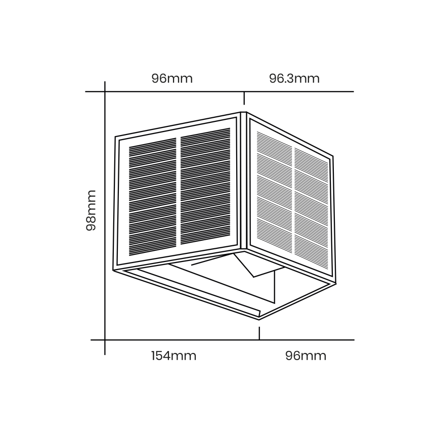 Aplique LED solar WINGS LED/2W/1300 mAh 3,7V 6000K IP54 negro