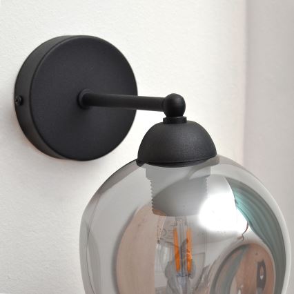 Aplique LILI 1xE27/15W/230V negro/gris