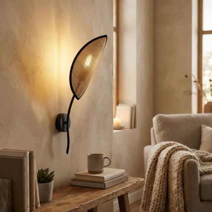 Aplique LOTUS 1xE14/10W/230V negro/beige