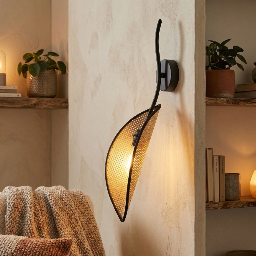 Aplique LOTUS 1xE14/10W/230V negro/beige