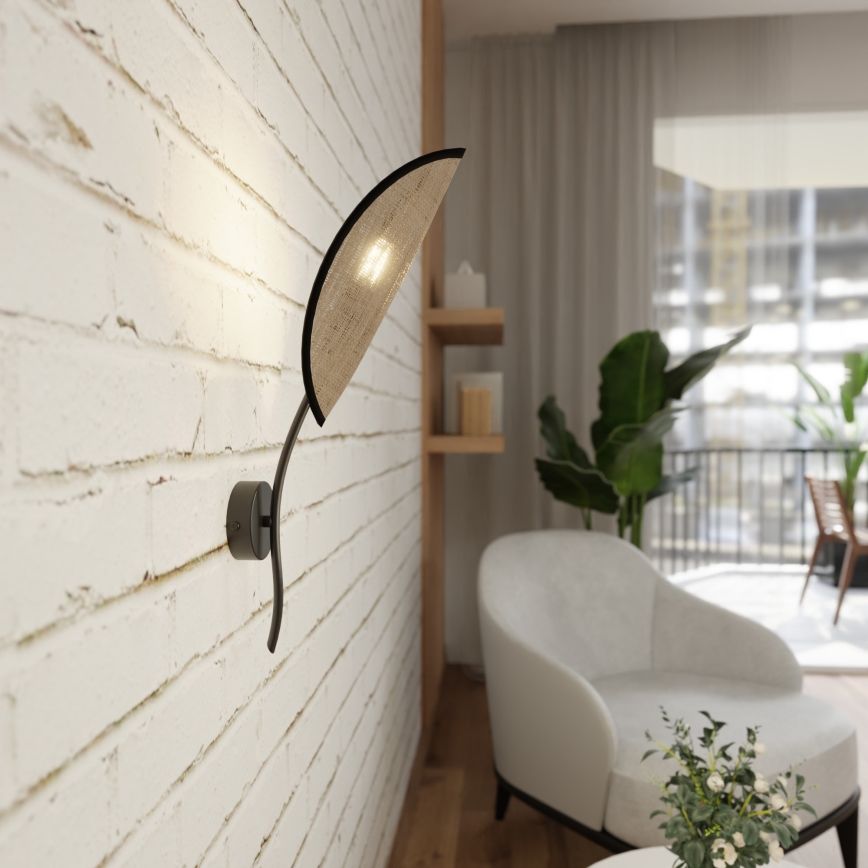 Aplique LOTUS 1xE14/10W/230V negro/beige