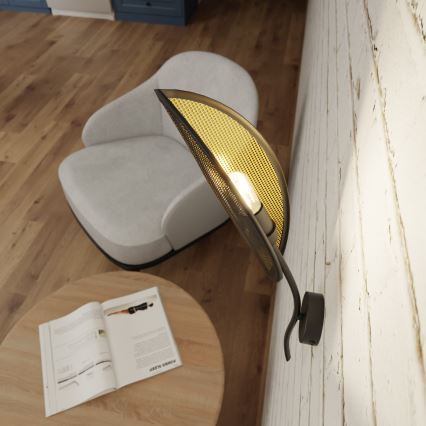 Aplique LOTUS 1xE14/10W/230V negro/dorado