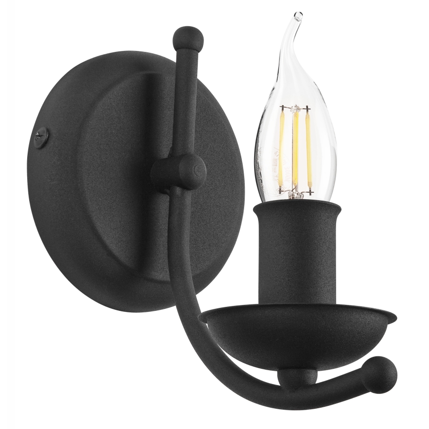 Aplique LUCY 1xE14/60W/230V negro