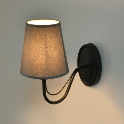 Aplique MALBO 1xE27/15W/230V gris/negro